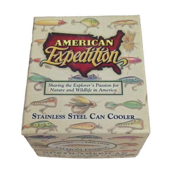 American Expedition Stainless Steel Can Cooler Angler Series Salmon Fishing Gift - Picture 4 of 9